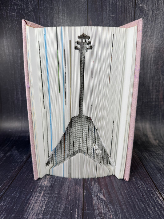 Flying V Electric Guitar Book Art